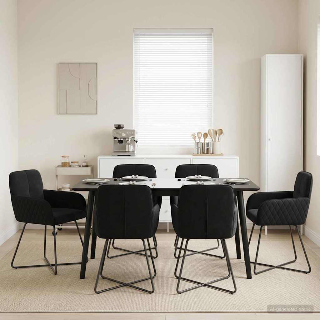 vidaXL Sillas de comedor 6 uds. Terciopelo Negro 59 x 56,5 x 86 cm