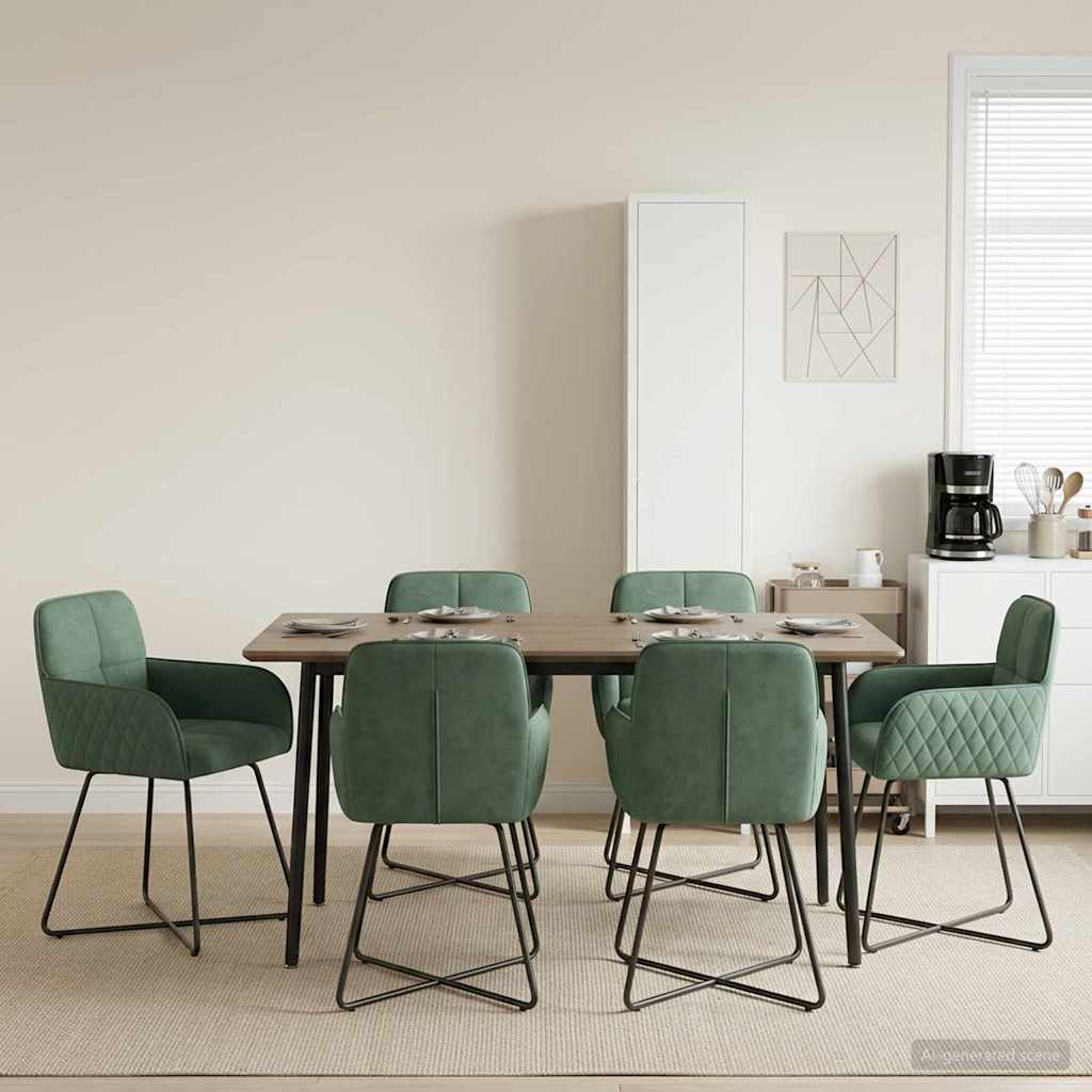 vidaXL Sillas de comedor 6 uds. Terciopelo Verde Mar 59 x 56,5 x 86 cm