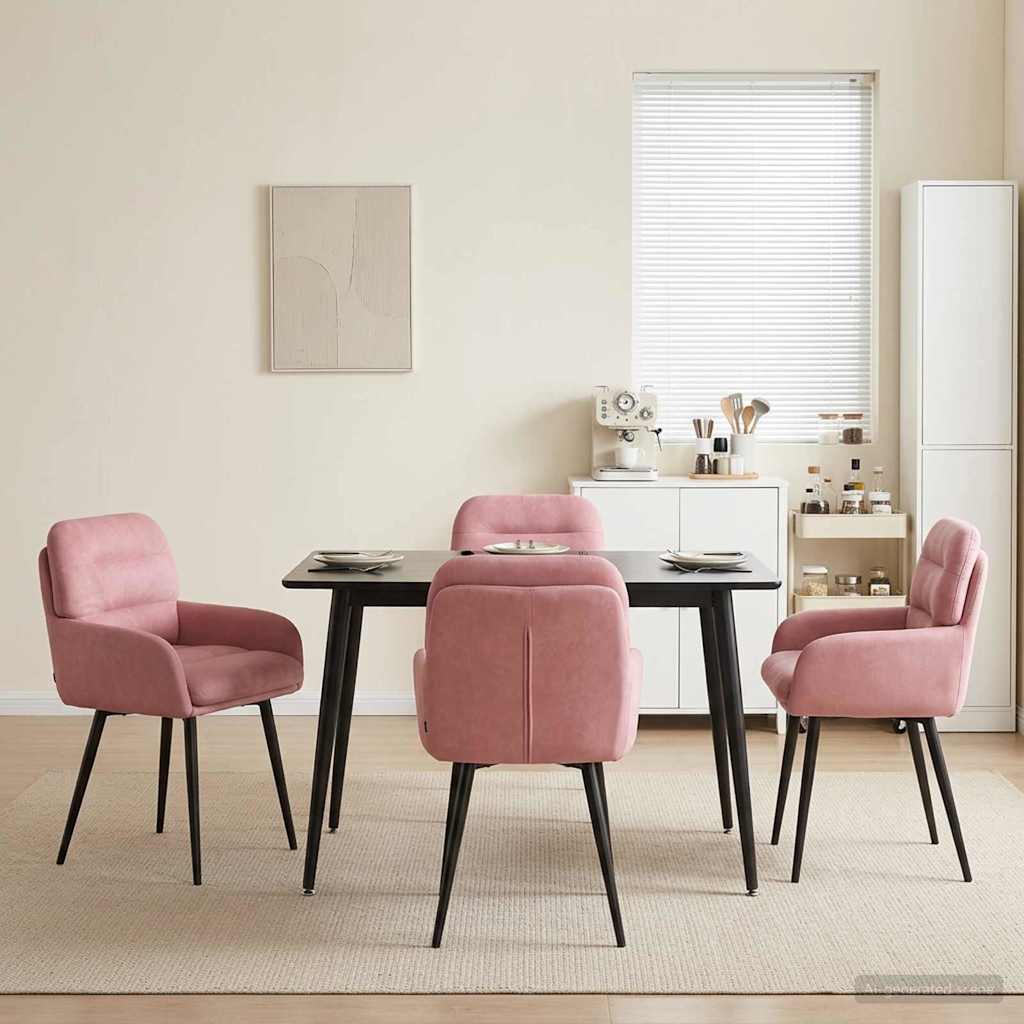 vidaXL Sillas de comedor 4 uds. Terciopelo Rosa 59 x 59,5 x 90 cm