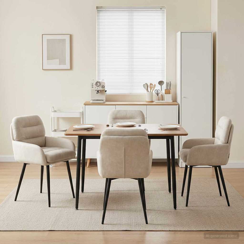 vidaXL Sillas de comedor 4 uds. Terciopelo Crema 59 x 59,5 x 90 cm