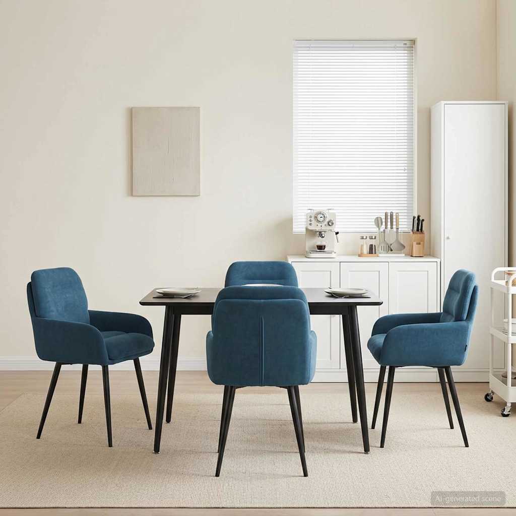 vidaXL Sillas de comedor 4 uds. Terciopelo Azul 59 x 59,5 x 90 cm