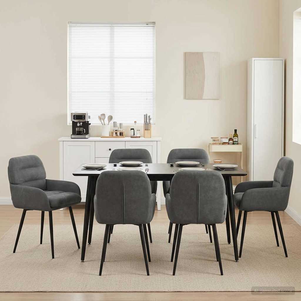 vidaXL Sillas de comedor 6 uds. Terciopelo Gris oscuro