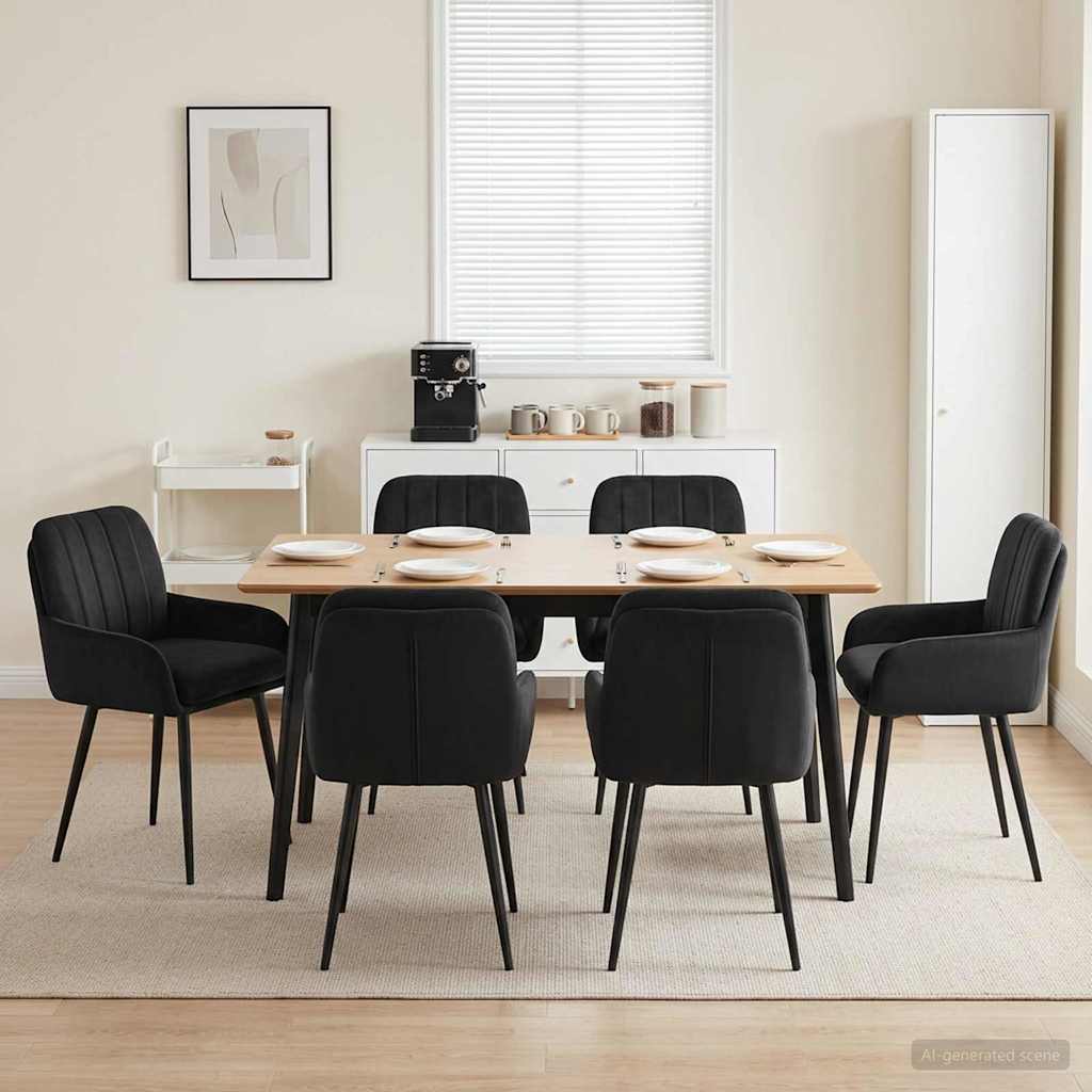vidaXL Sillas de comedor 6 uds. Terciopelo Negro 59 x 59,5 x 90 cm