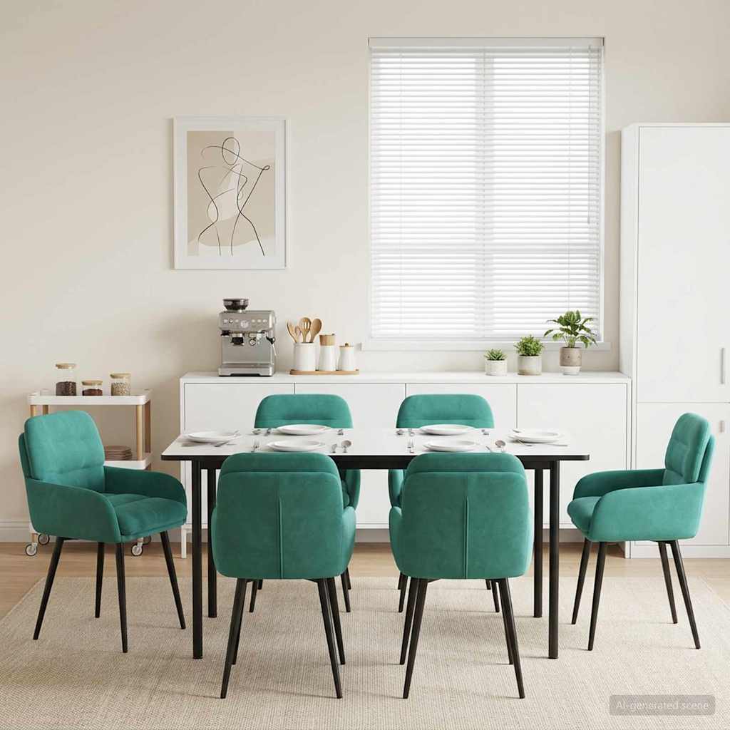 vidaXL Sillas de comedor 6 uds. Terciopelo Tuquesa 59 x 59,5 x 90 cm