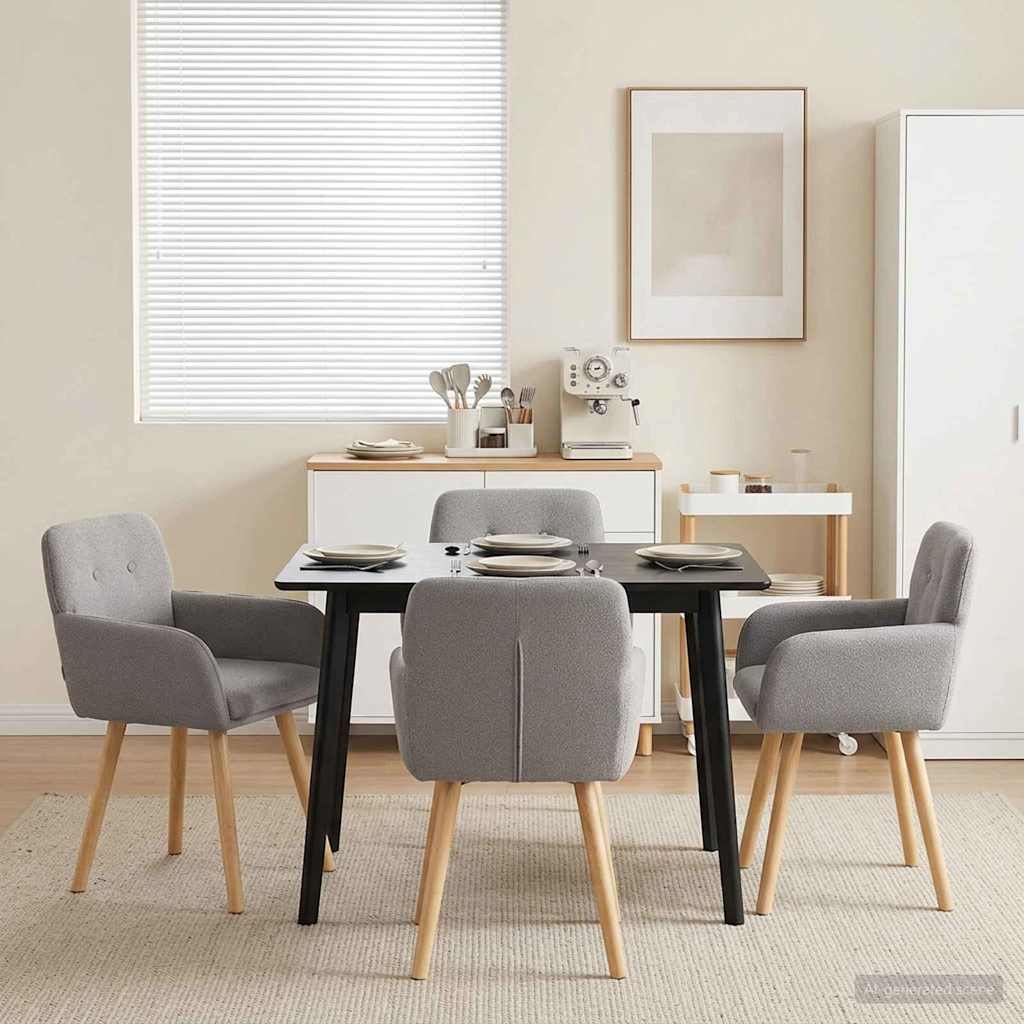 vidaXL Sillas de comedor 4 uds. Bouclé Gris Claro 59 x 56,5 x 85 cm