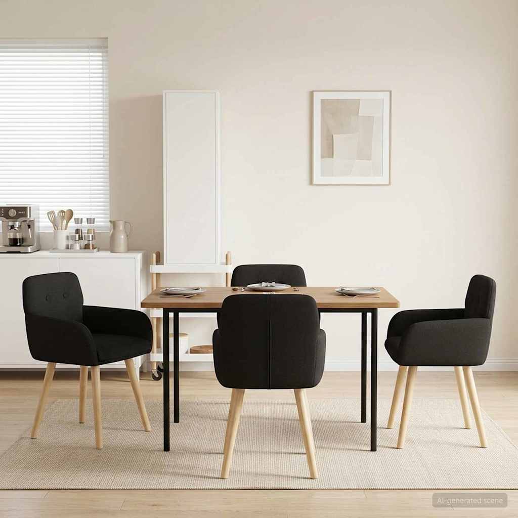 vidaXL Sillas de comedor 4 uds. Bouclé Negro 59 x 56,5 x 85 cm