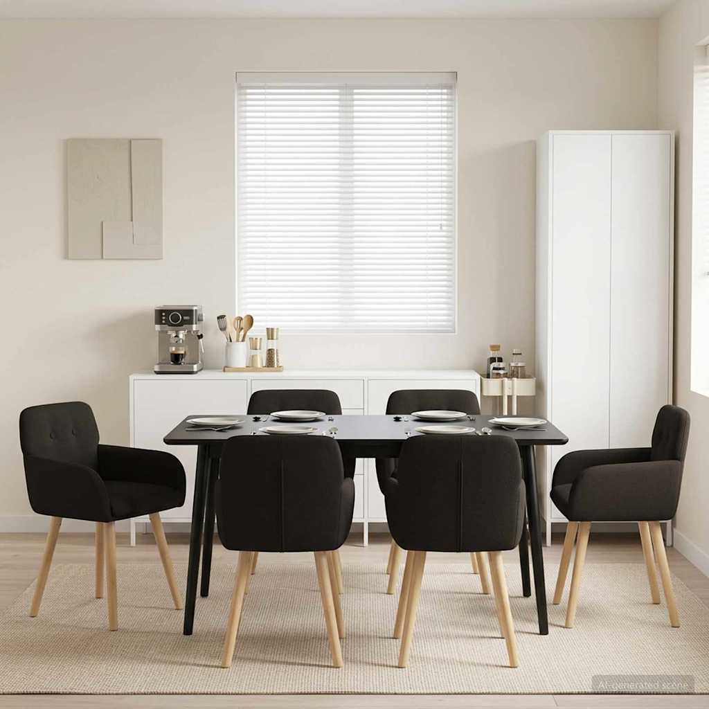 vidaXL Sillas de comedor 6 uds. Bouclé Negro 59 x 56,5 x 85 cm