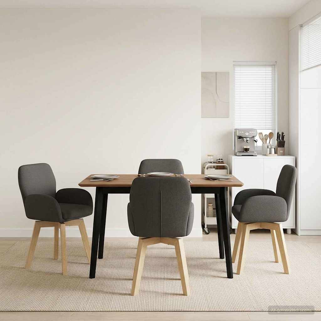 vidaXL Sillas de comedor giratorias 4 uds. Bouclé Gris oscuro