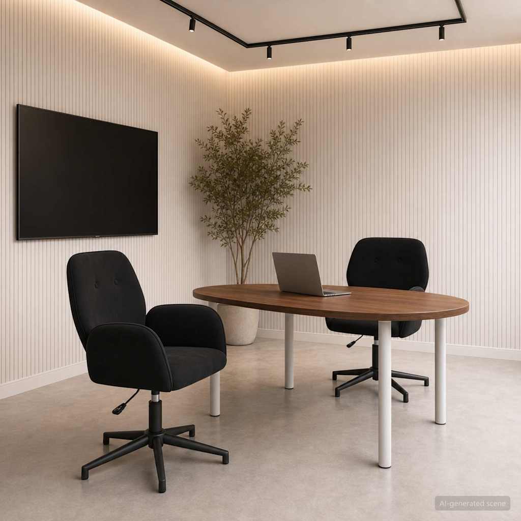 vidaXL Sillas de escritorio giratorias 2 uds. 54 x 55 x 90 cm Negro