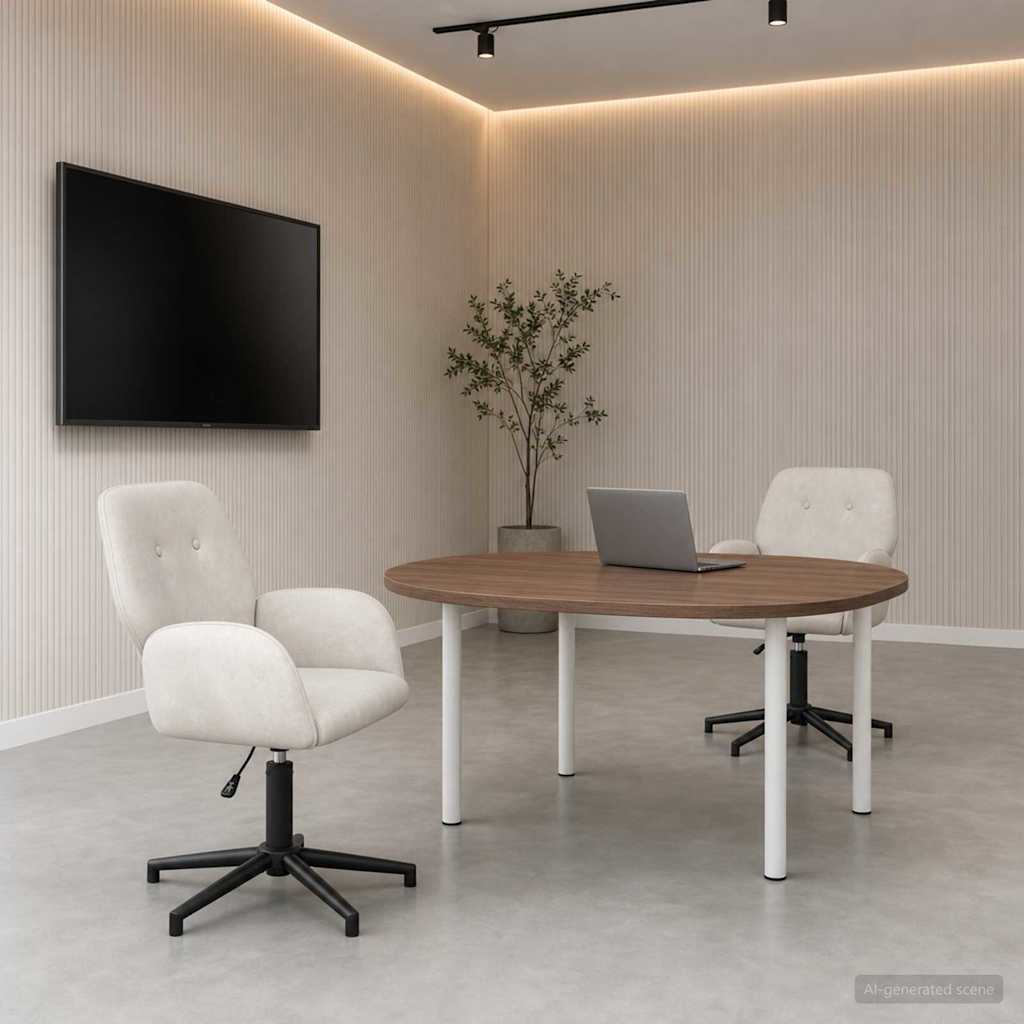 vidaXL Sillas de escritorio giratorias 2 uds. 54 x 55 x 90 cm Crema