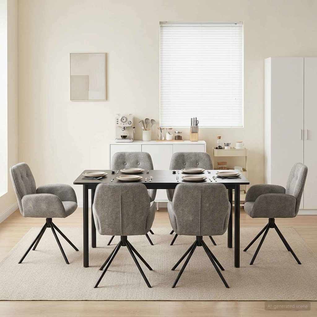 vidaXL Sillas de comedor giratorias 6 uds. Cuero de Suede Sintético