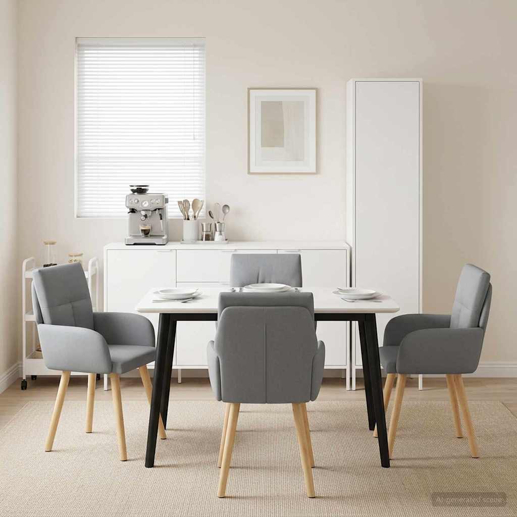 vidaXL Sillas de comedor 4 uds. Tela Gris Claro 60 x 56 x 85 cm