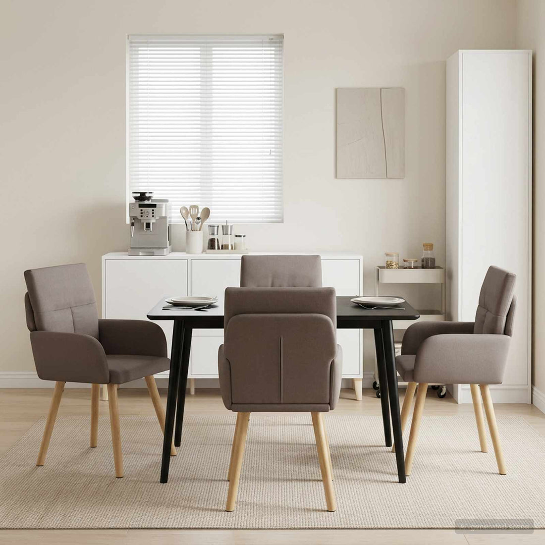 vidaXL Sillas de comedor 4 uds. Tela Topo 60 x 56 x 85 cm