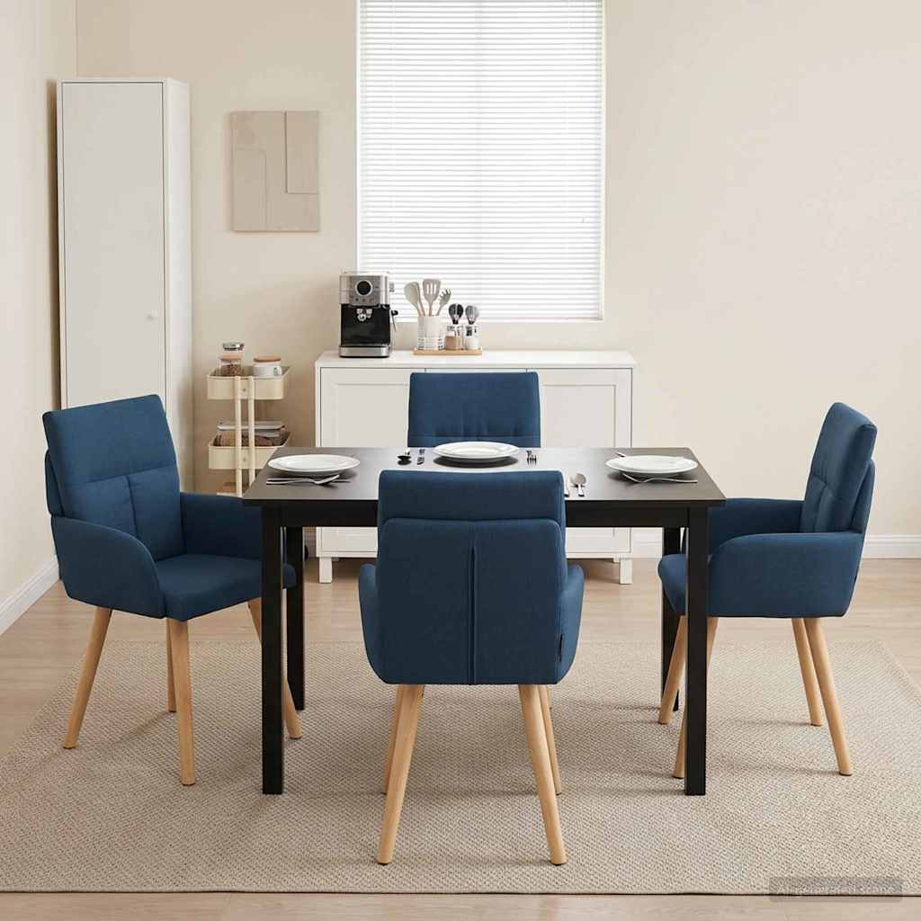 vidaXL Sillas de comedor 4 uds. Tela Azul 60 x 56 x 85 cm