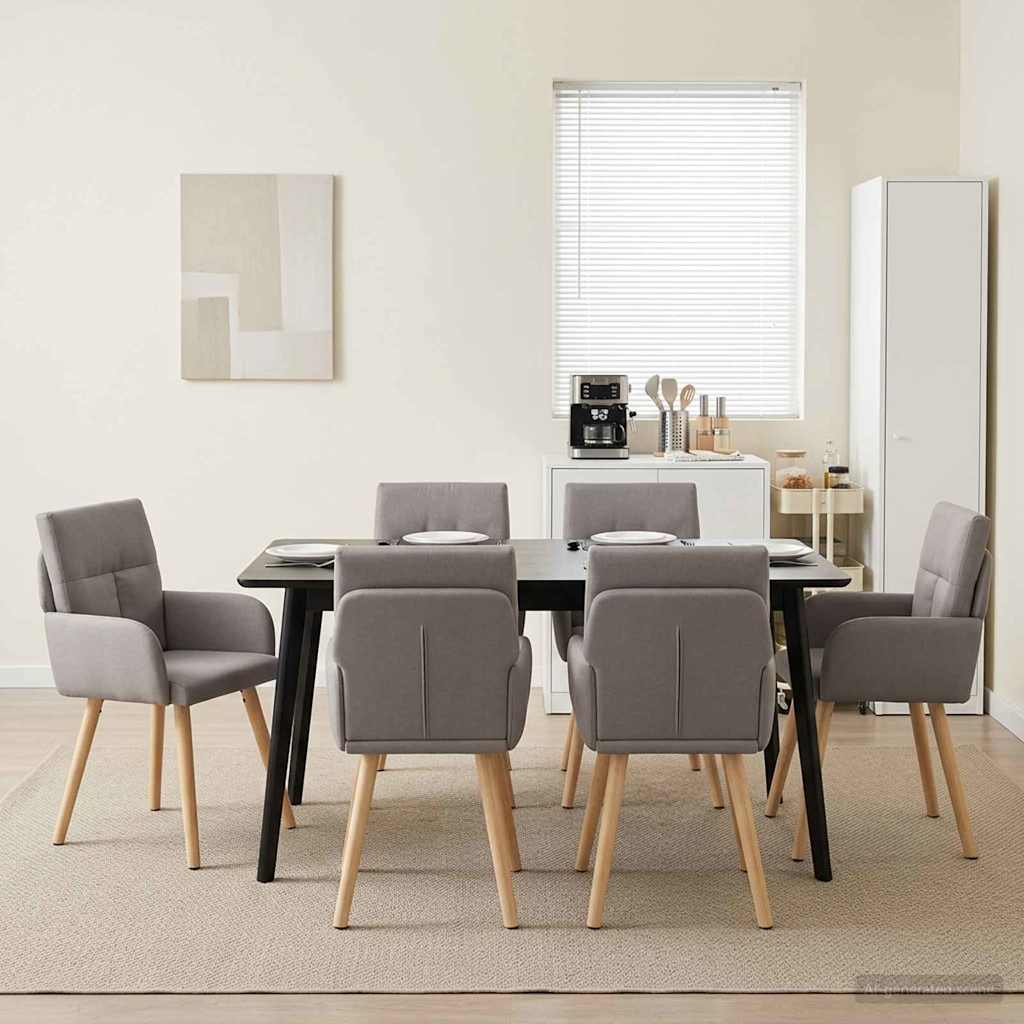 vidaXL Sillas de comedor 6 uds. Tela Topo 60 x 56 x 85 cm
