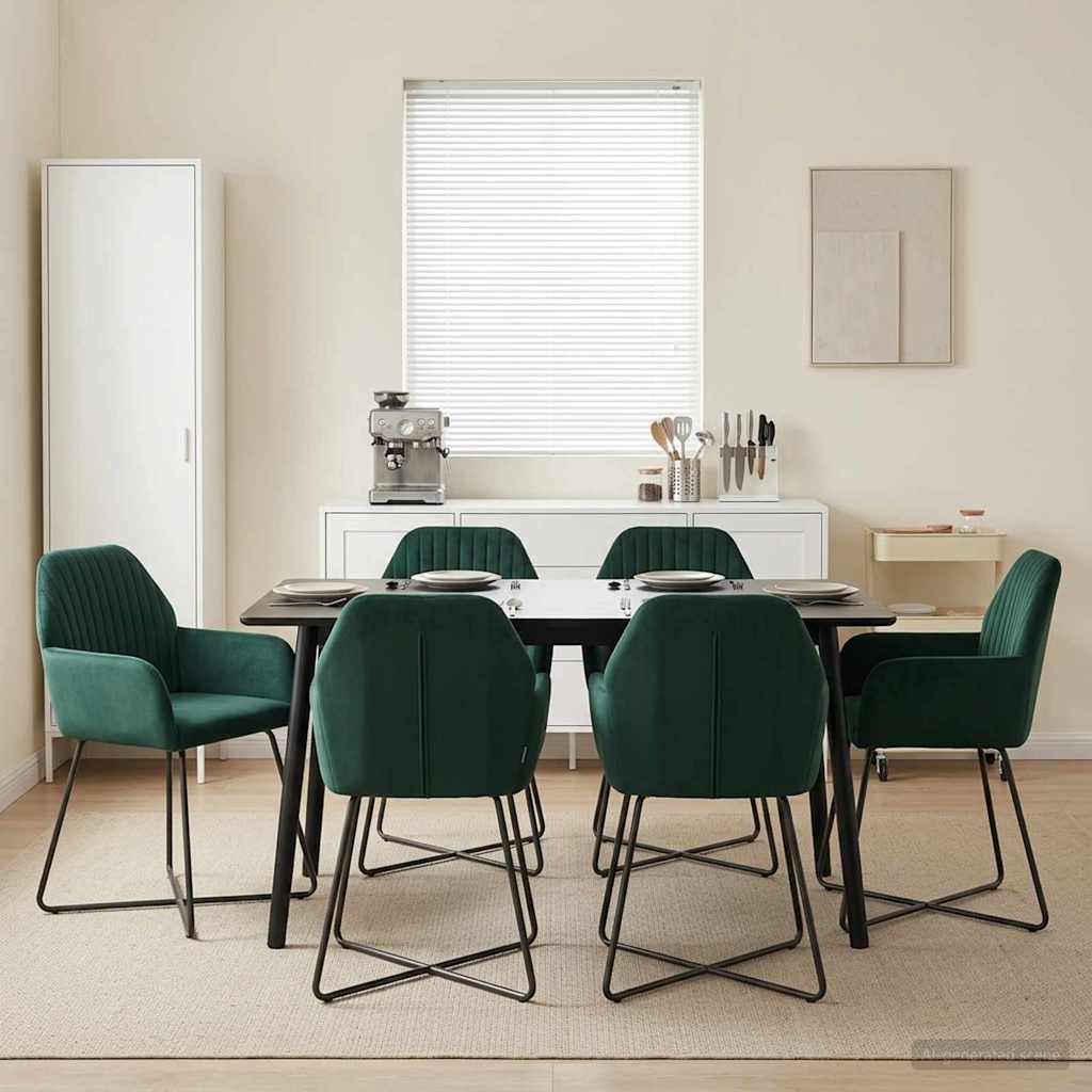 vidaXL Sillas de comedor 4 uds. Terciopelo Verde oscuro