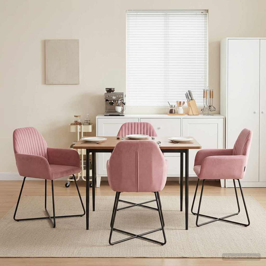 vidaXL Sillas de comedor 4 uds. Terciopelo Rosa 55 x 50 x 84 cm