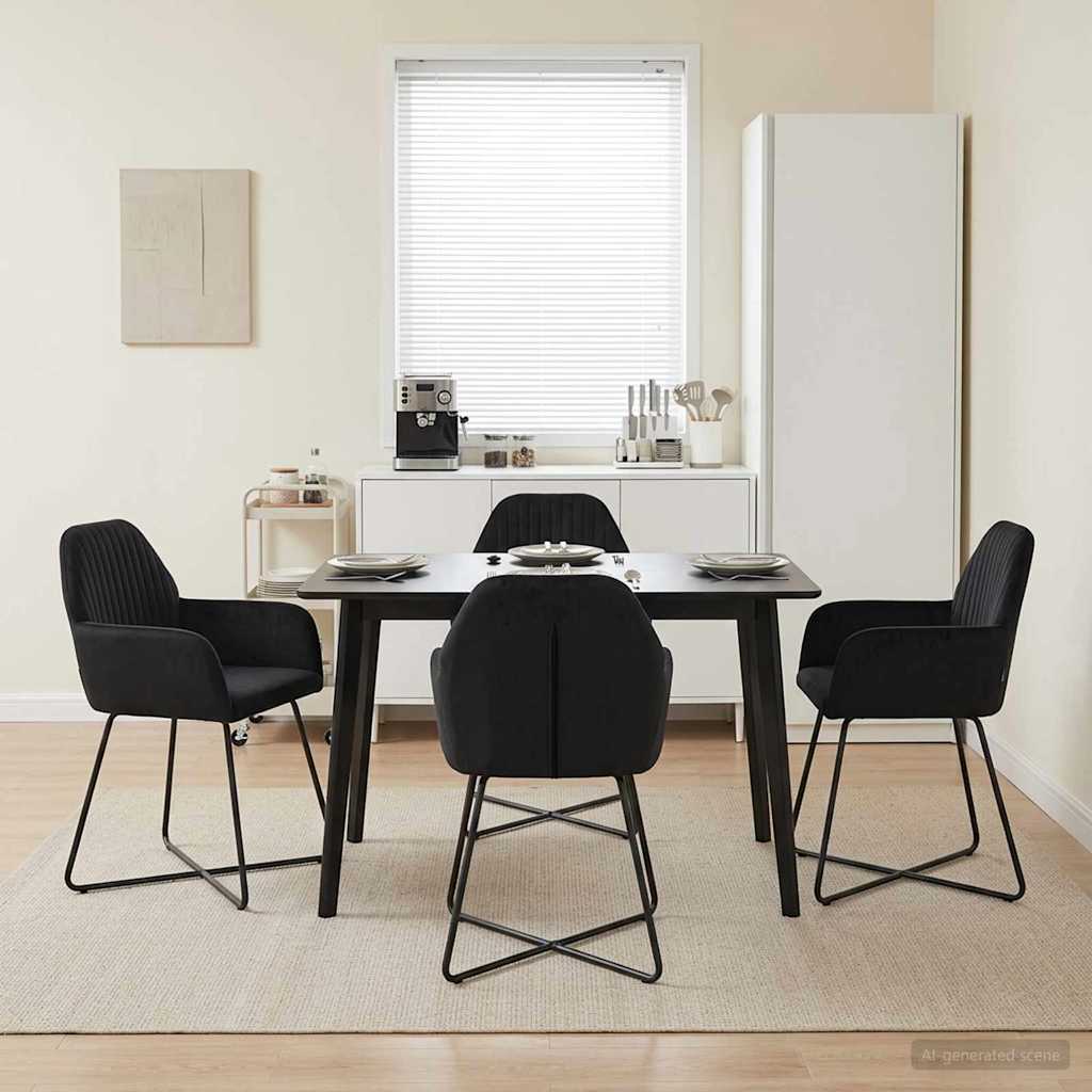 vidaXL Sillas de comedor 4 uds. Terciopelo Negro 55 x 50 x 84 cm