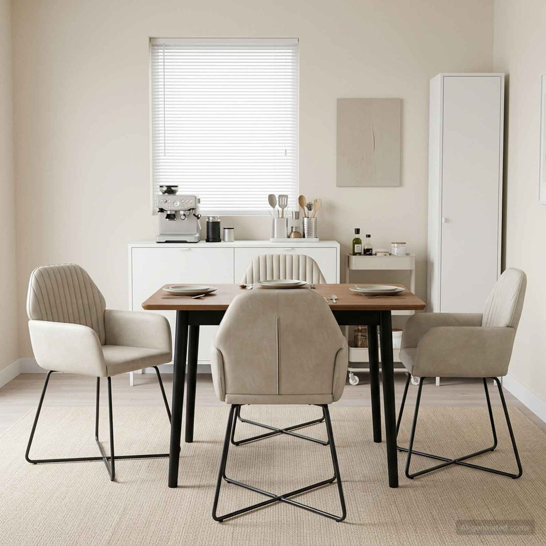 vidaXL Sillas de comedor 4 uds. Terciopelo Crema 55 x 50 x 84 cm