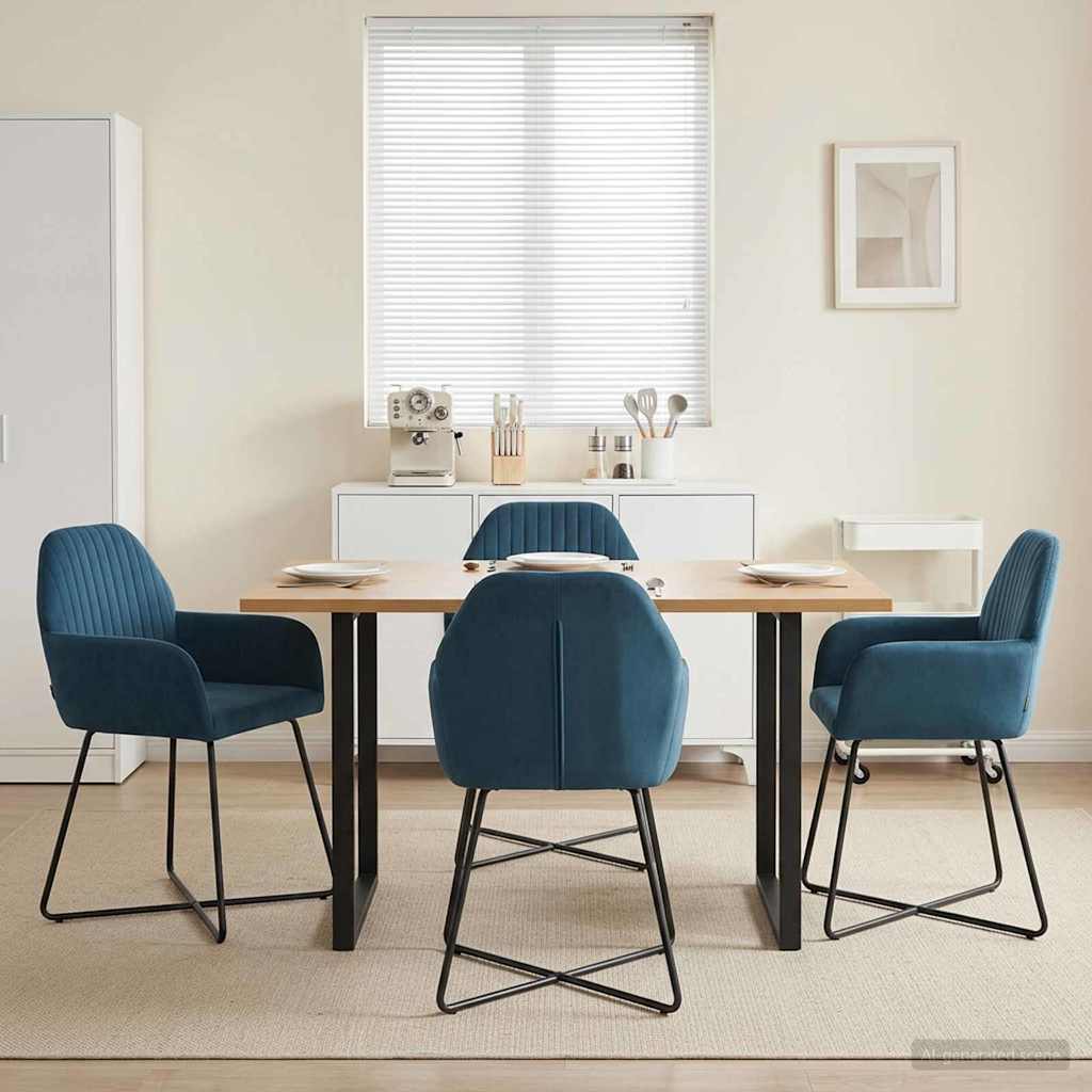 vidaXL Sillas de comedor 4 uds. Terciopelo Azul 55 x 50 x 84 cm