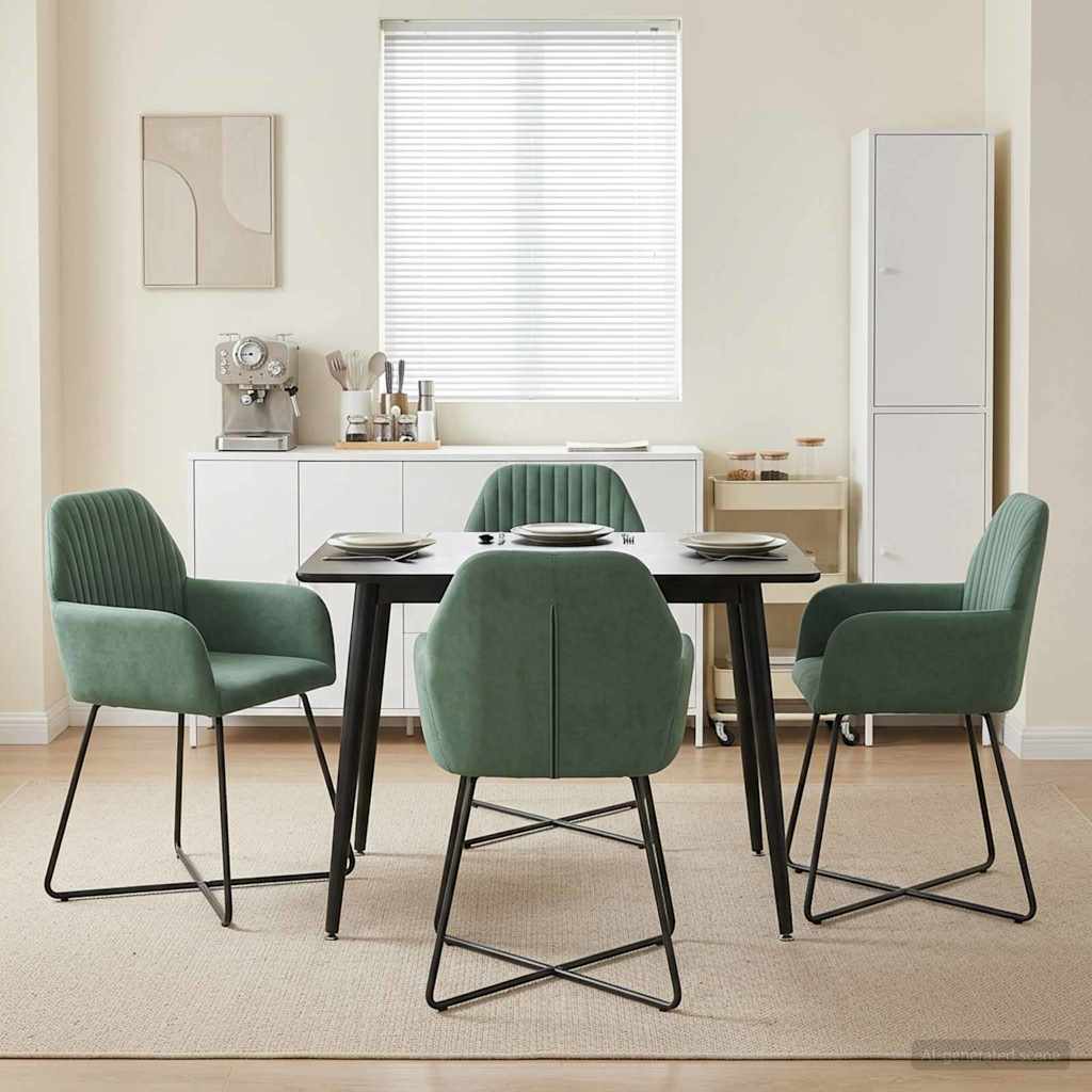 vidaXL Sillas de comedor 4 uds. Terciopelo Verde Mar 55 x 50 x 84 cm