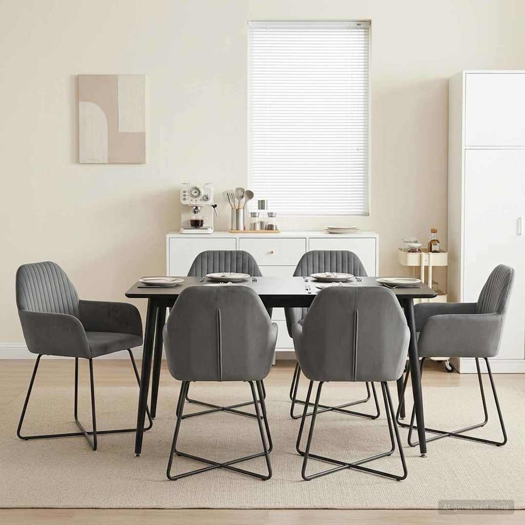 vidaXL Sillas de comedor 6 uds. Terciopelo Gris oscuro 55 x 50 x 84 cm