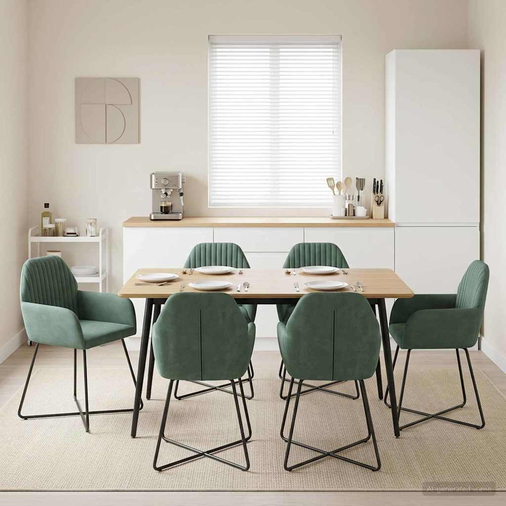 vidaXL Sillas de comedor 6 uds. Terciopelo Verde Mar 55 x 50 x 84 cm