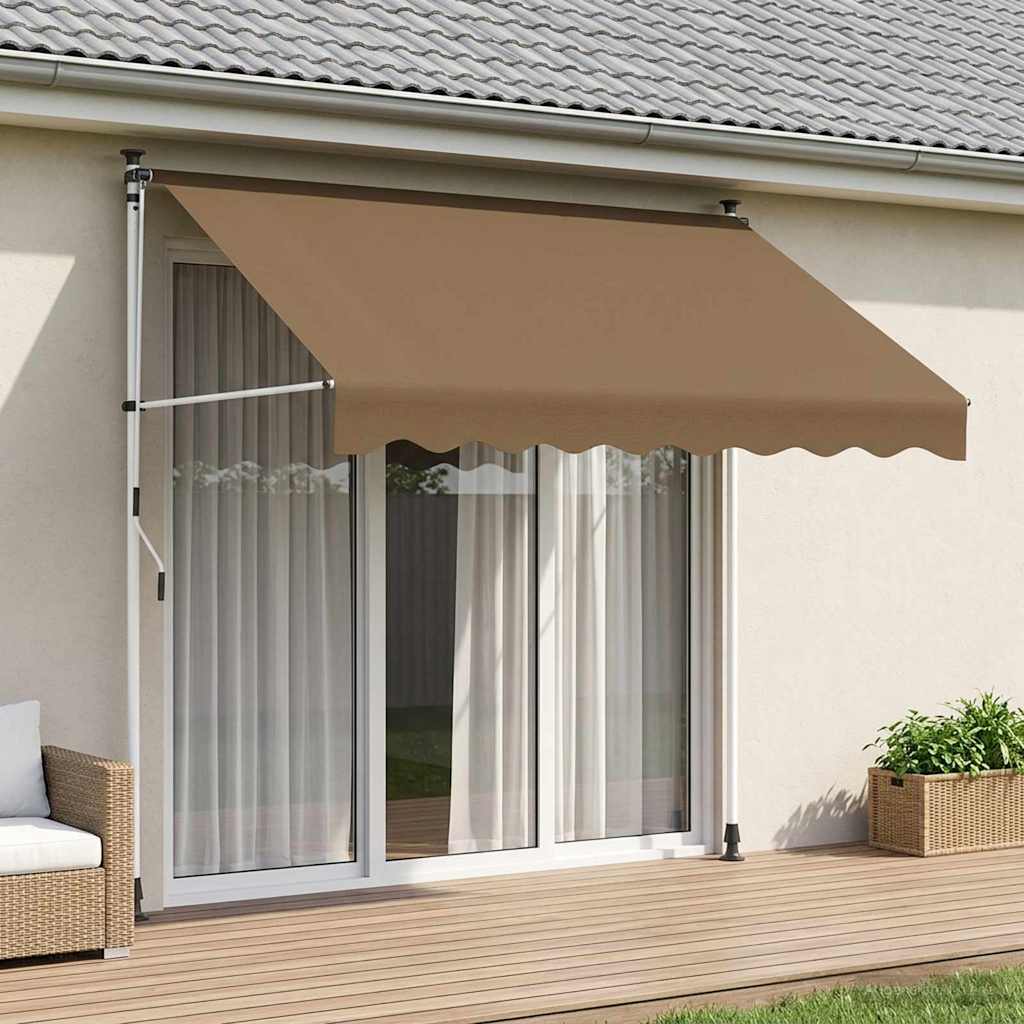 vidaXL Toldo retráctil manual Beige 100 cm