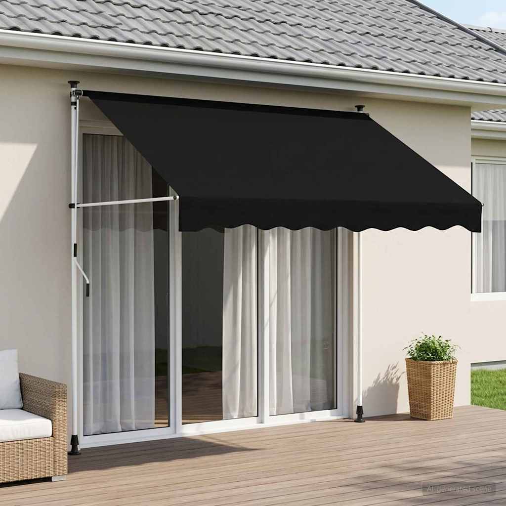 vidaXL Toldo retráctil manual Negro 100 cm