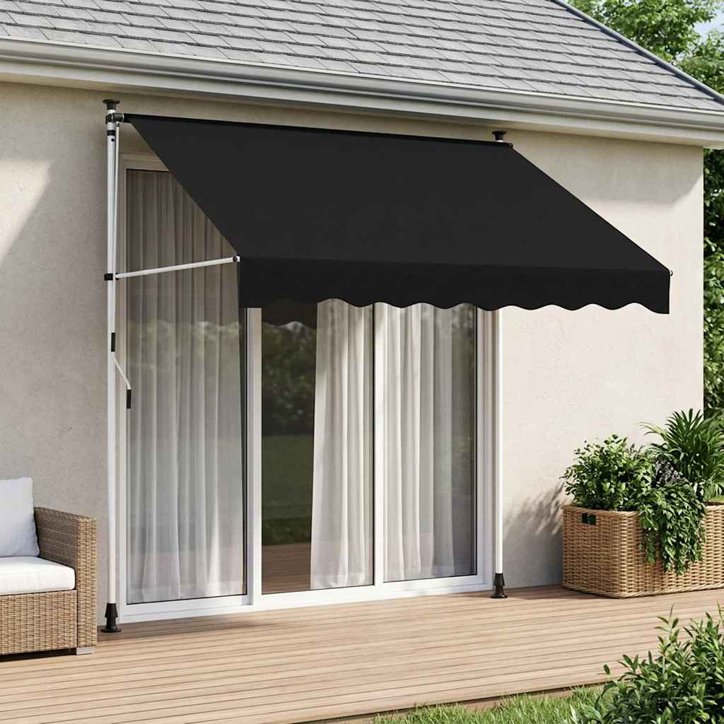 vidaXL Toldo retráctil manual Negro 350 cm