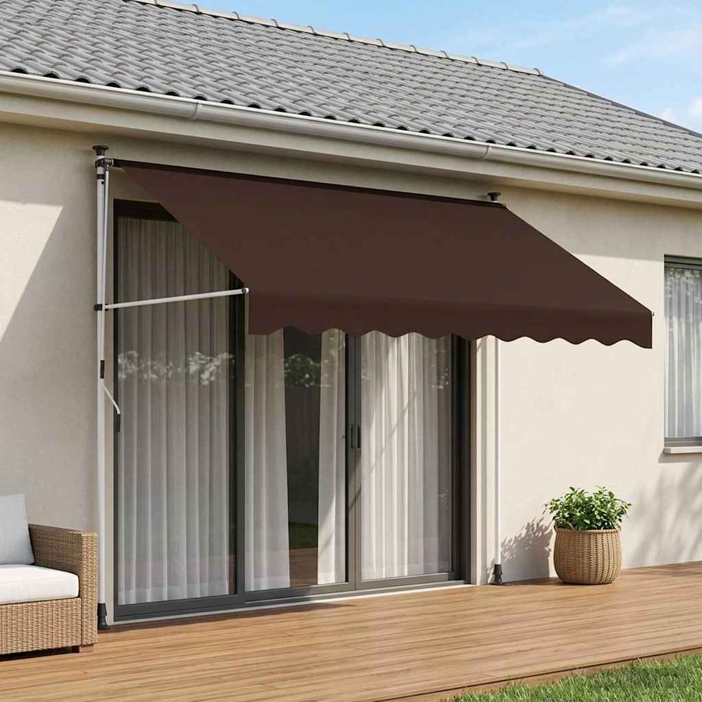 vidaXL Toldo retráctil manual Marrón 300 cm