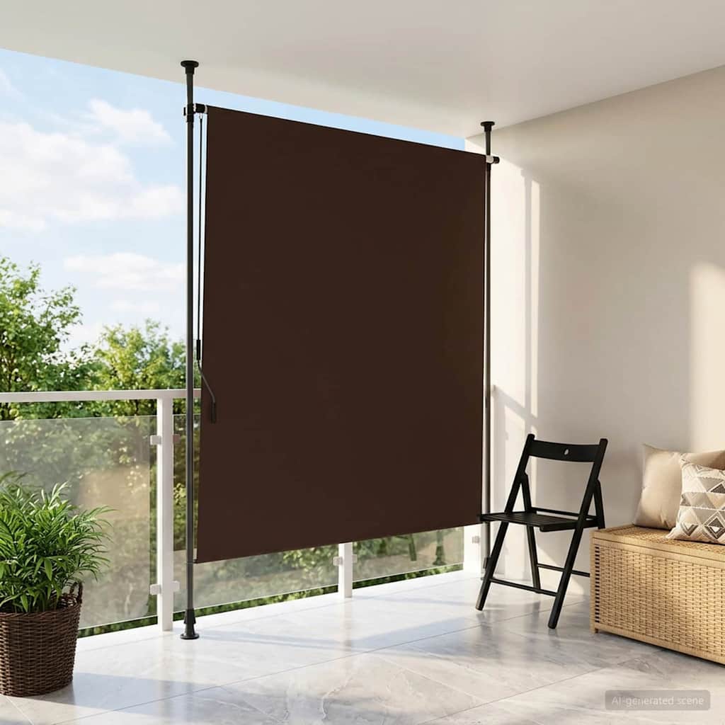 vidaXL Cortina de Rodillo Exterior Marrón 100 x 270 cm