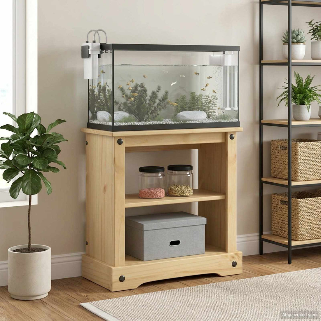 vidaXL Soporte para Acuarios CORONA Marrón 60,5 x 30 x 60 cm 150 kg
