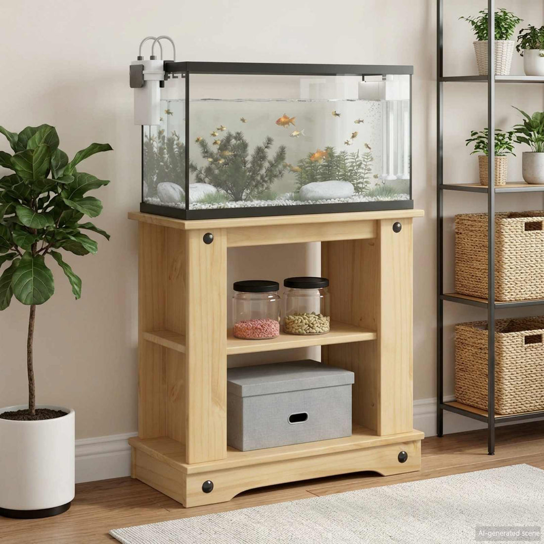 vidaXL Soporte para Acuarios CORONA Marrón 60 x 30 x 60 cm 150 kg