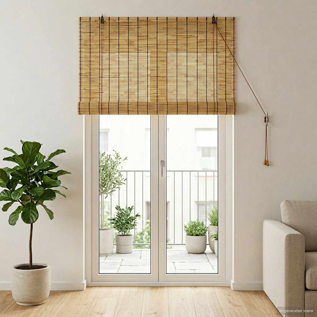 vidaXL Estor enrollable Natural 120 x 220 cm Caña