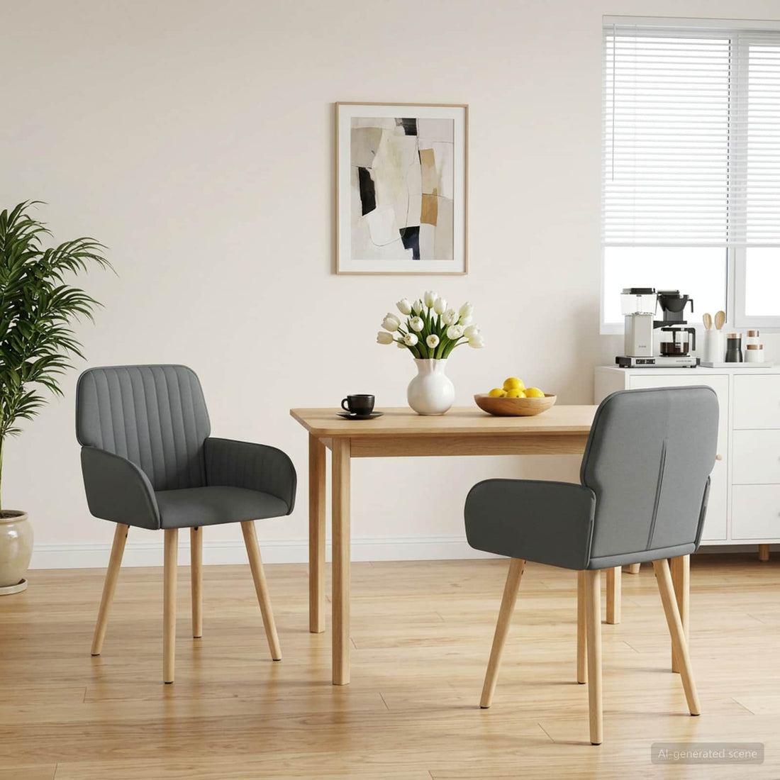 vidaXL Sillas de comedor 2 uds. Tela Gris oscuro 56,5 x 50 x 87,5 cm