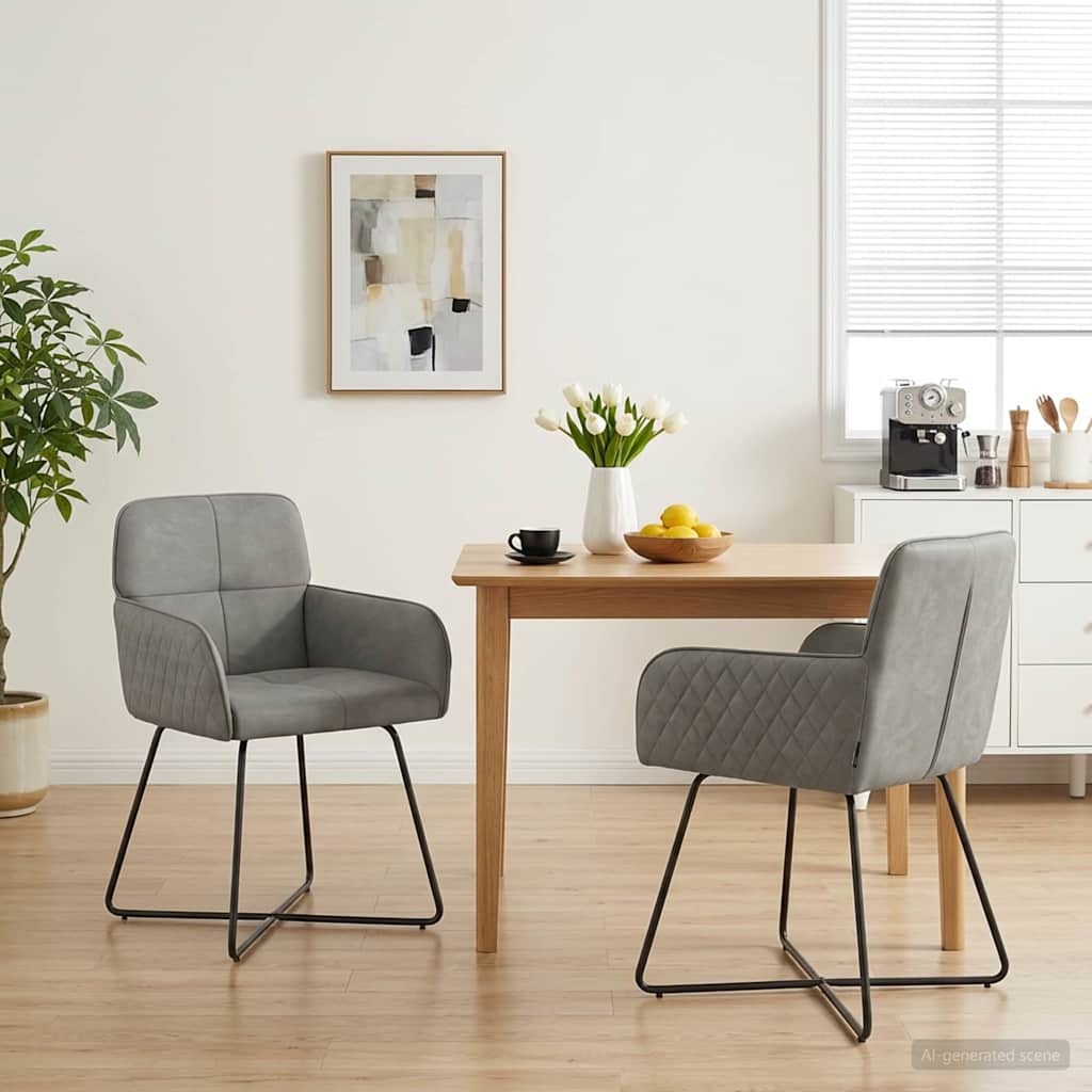 vidaXL Sillas de comedor 2 uds. Terciopelo Gris Claro
