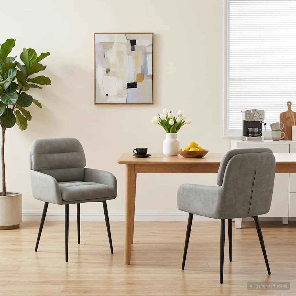 vidaXL Sillas de comedor 2 uds. Terciopelo Gris Claro