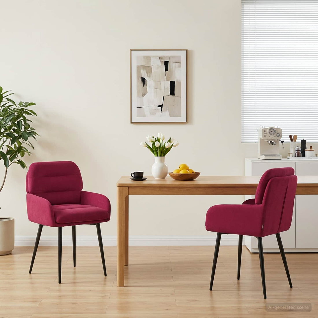 vidaXL Sillas de comedor 2 uds. Terciopelo Rojo vino 59 x 59,5 x 90 cm