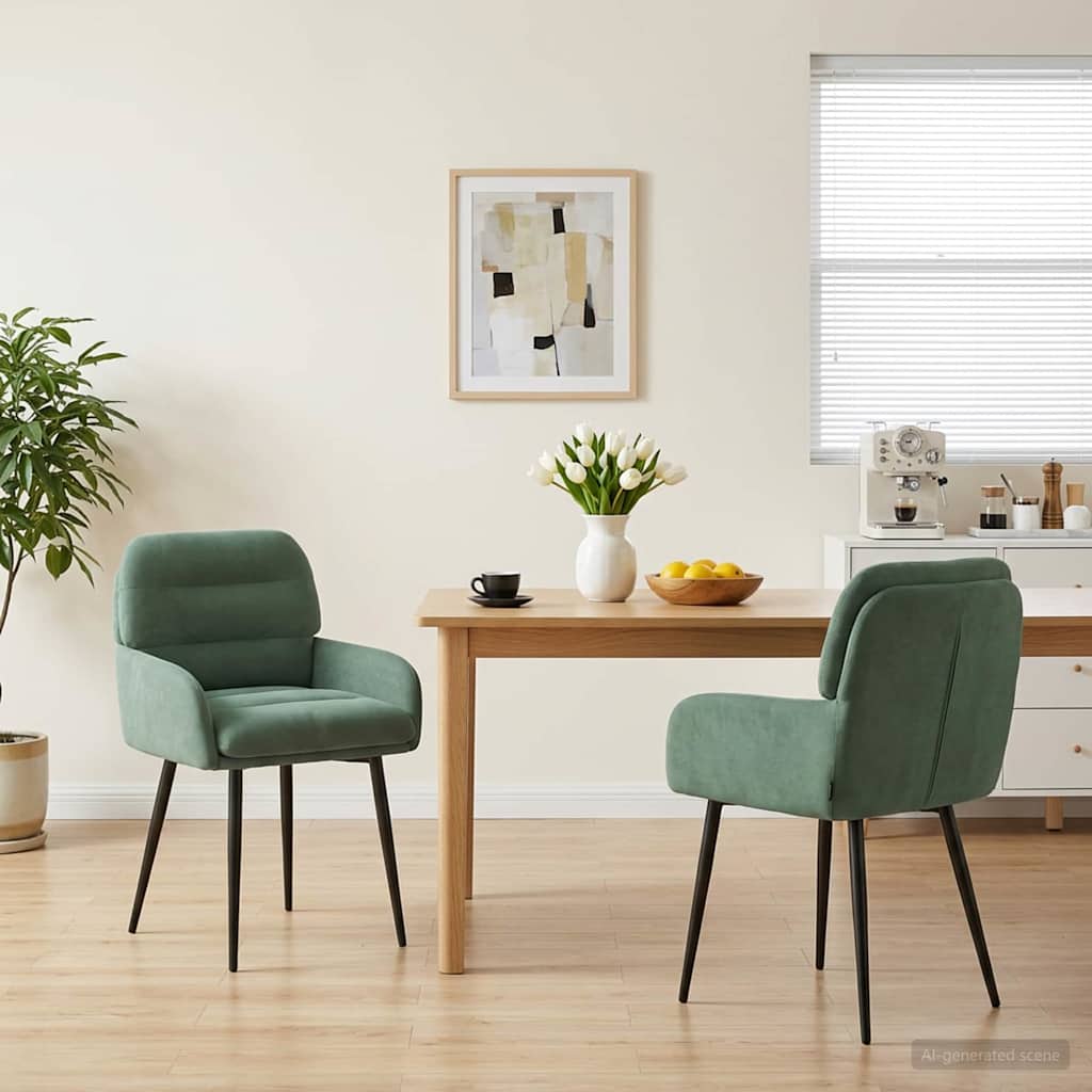 vidaXL Sillas de comedor 2 uds. Terciopelo Verde Mar 59 x 59,5 x 90 cm