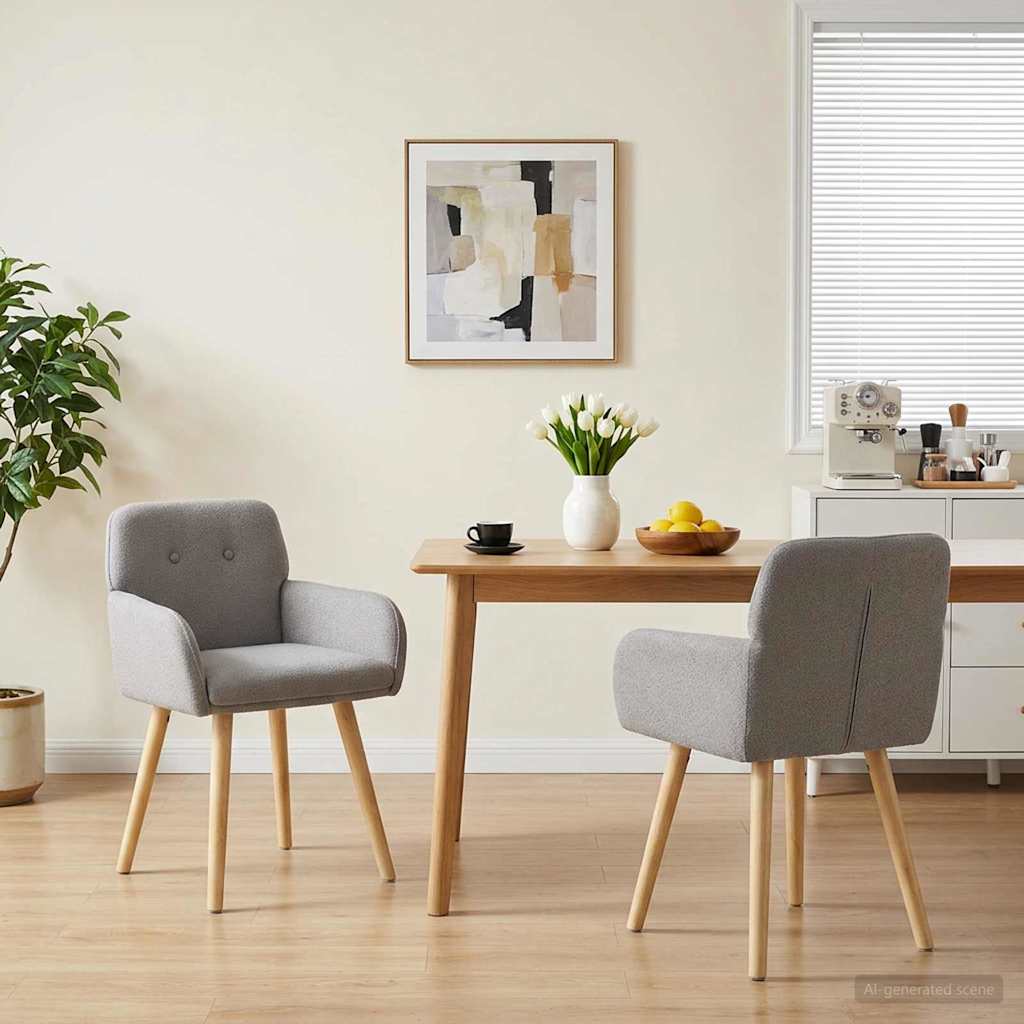 vidaXL Sillas de comedor 2 uds. Bouclé Gris Claro 59 x 56,5 x 85 cm