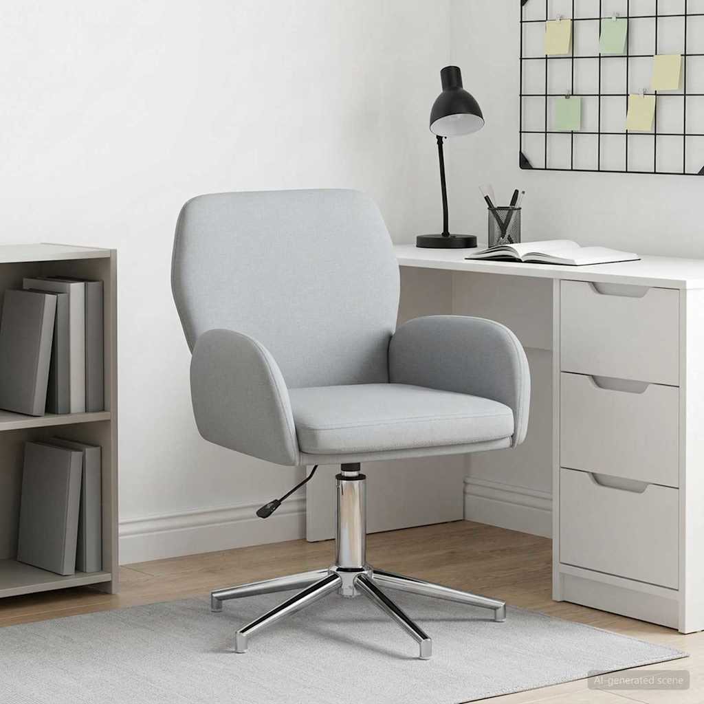 vidaXL Silla de escritorio giratoria 54 x 58 x 90 cm Gris Claro Tela