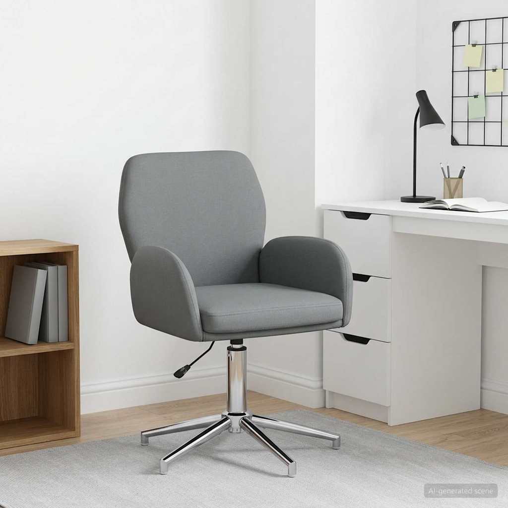 vidaXL Silla de escritorio giratoria 54 x 58 x 90 cm Gris oscuro Tela