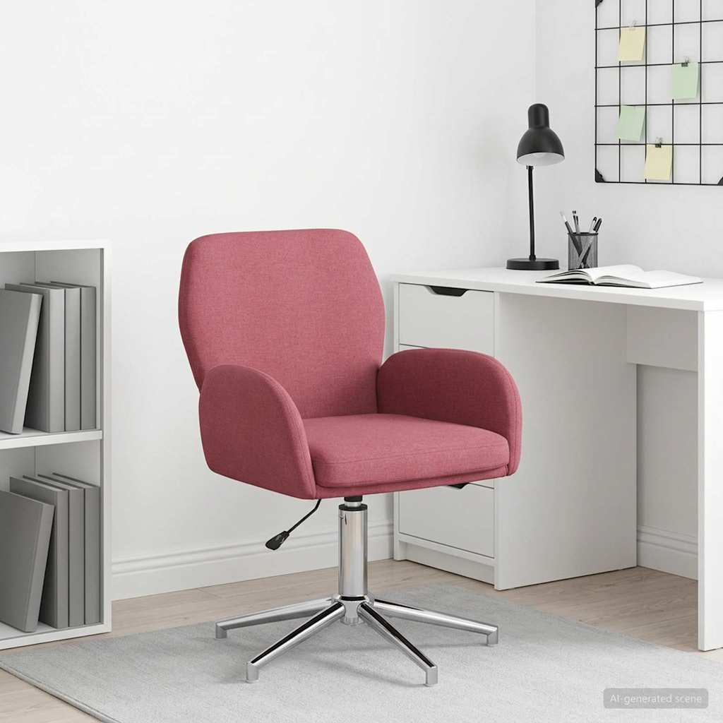 vidaXL Silla de escritorio giratoria 54 x 58 x 90 cm Rojo vino Tela