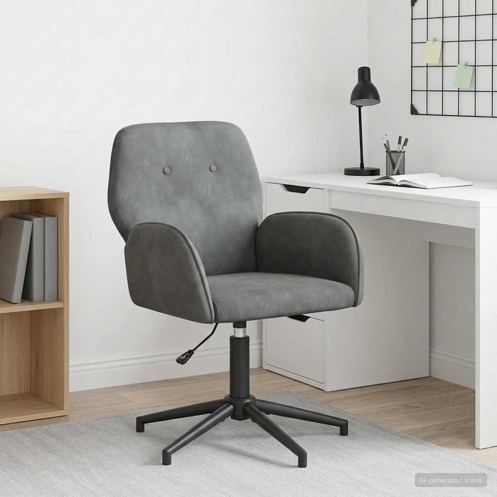 vidaXL Silla de escritorio giratoria 54 x 55 x 90 cm Gris oscuro