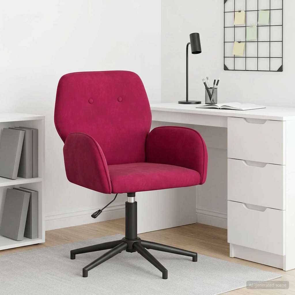 vidaXL Silla de escritorio giratoria 54 x 55 x 90 cm Rojo vino