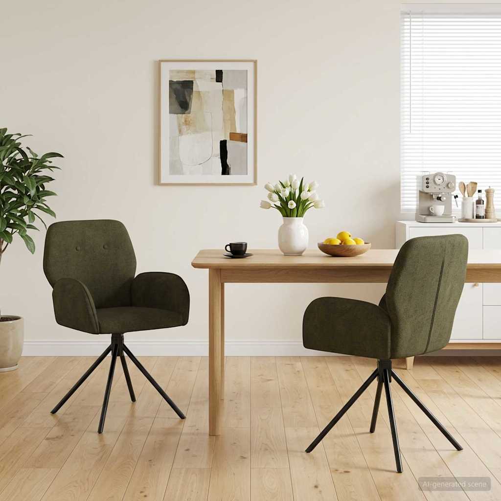 vidaXL Sillas de comedor giratorias 2 uds. Cuero de Suede Sintético