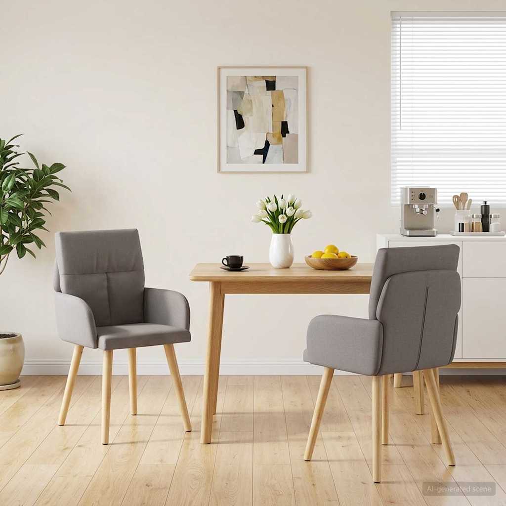 vidaXL Sillas de comedor 2 uds. Tela Topo 60 x 56 x 85 cm