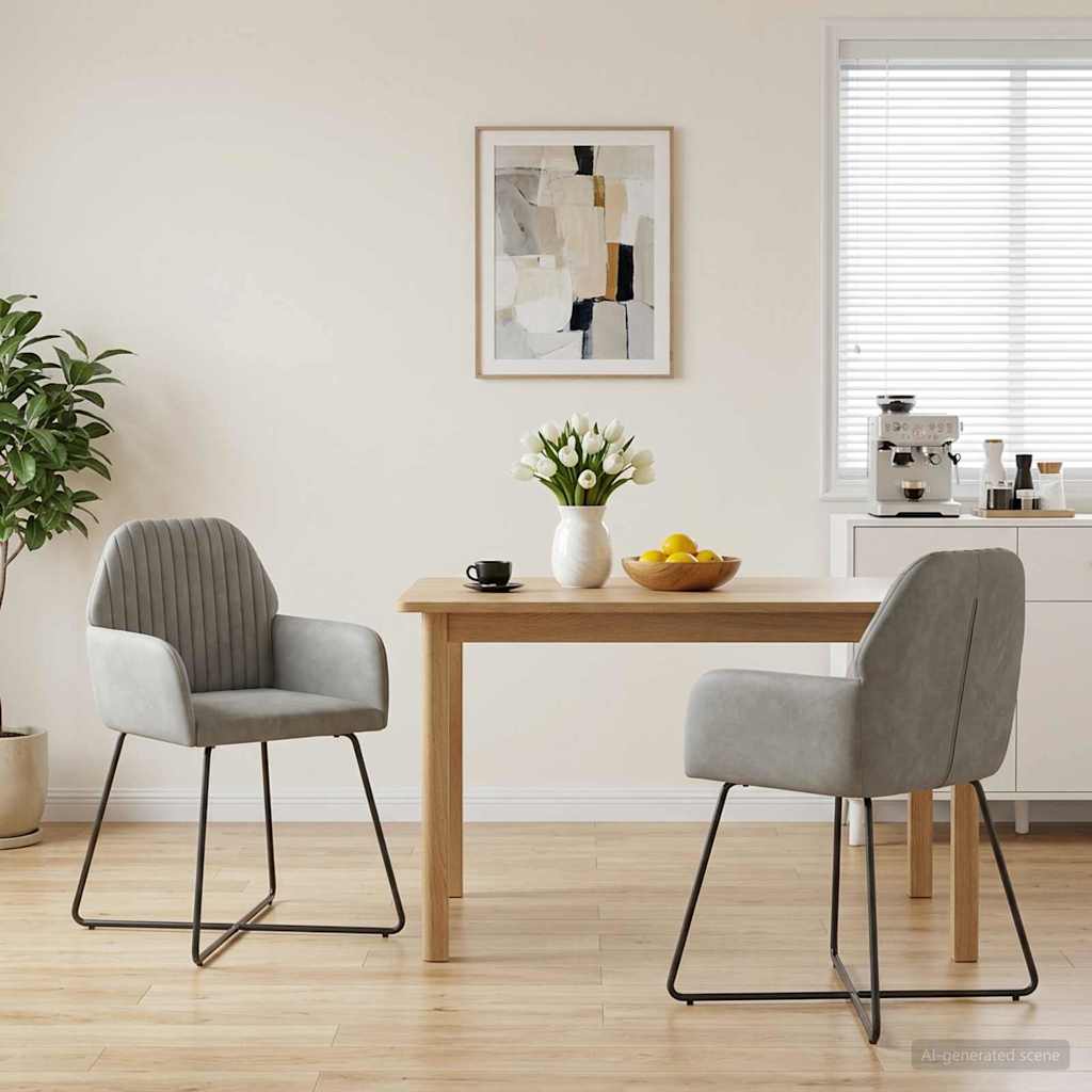 vidaXL Sillas de comedor 2 uds. Terciopelo Gris Claro 55 x 50 x 84 cm