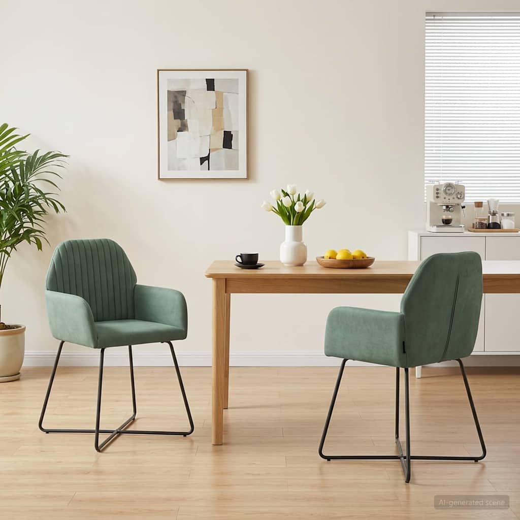 vidaXL Sillas de comedor 2 uds. Terciopelo Verde Mar 55 x 50 x 84 cm